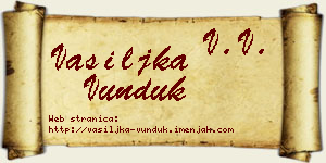 Vasiljka Vunduk vizit kartica